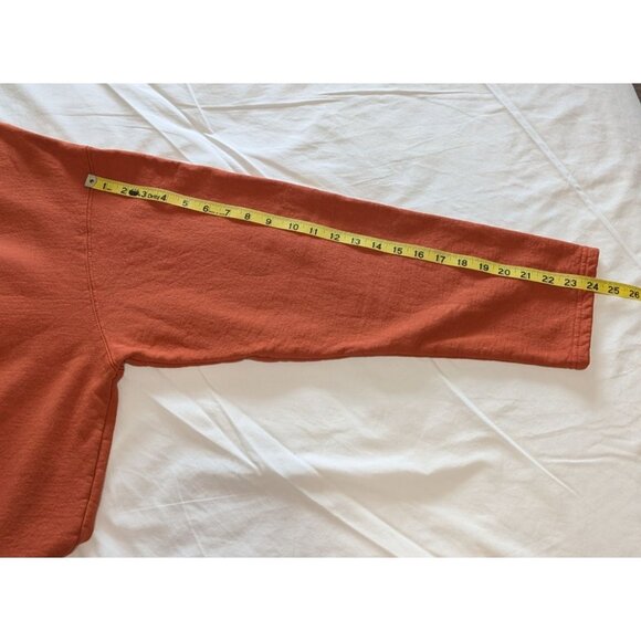 Nu Views Rust Orange XXL Long-Sleeve Top Abstract Patchwork vintage 80s Western - Picture 13 of 14